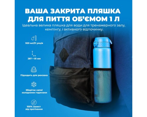 Пляшка для води ION8 OneTouch Vacuum Insulated 920 мл Blue (I8TS1000BLU)