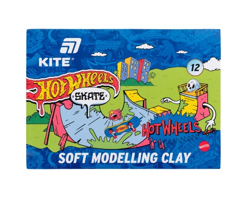 Пластилін Kite Hot Wheels восковий, 12 кольорів, 240 г (HW25-1086-2)