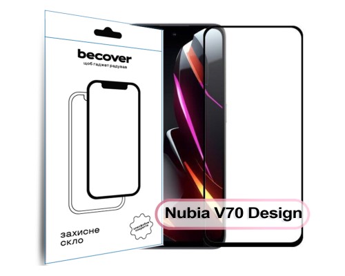 Скло захисне BeCover Nubia V70 Design Black (713455)