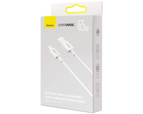 Дата кабель USB 2.0 AM to USB-C 2.0m Superior Fast Charging 60W white Baseus (CAYS001002)