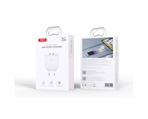 Зарядний пристрій XO L140 35W 2xUSB-C PD White (L140_White)