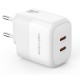 Зарядний пристрій XO L140 35W 2xUSB-C PD White (L140_White)