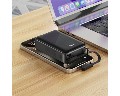 Батарея універсальна Acefast 20000mAh 67W PD/3.0, 20В/3.35A Type-C, USB-A, with cable, Li-ion M4 Black (6974316282723)