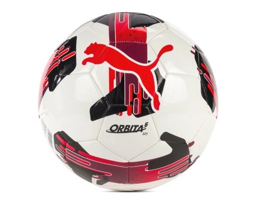 М'яч футбольний Puma Orbita 6 MS 084335-04 білий, чорний, бордовий 5 (4067981497270)
