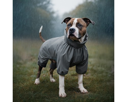 Дощовик для тварин WAUDOG Clothes водонепроникний M45 сірий (198811)