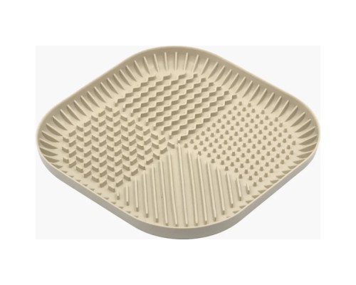 Універсальний посуд для тварин Fiboo Fiboowl килимок для злизування ласощів та їжі, L бежевий (FIB0225)