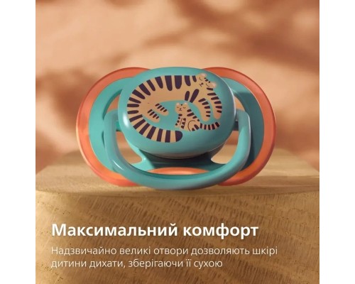 Пустушка Philips AVENT Ultra Air 6-18 місяців 2 шт, зелено-блакитна (SCF087/11)