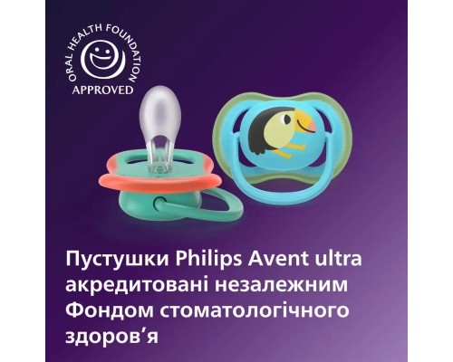 Пустушка Philips AVENT Ultra Air 6-18 місяців 2 шт, зелено-блакитна (SCF087/11)