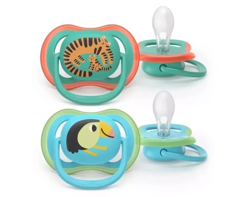 Пустушка Philips AVENT Ultra Air 6-18 місяців 2 шт, зелено-блакитна (SCF087/11)