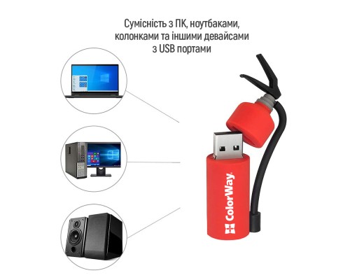 USB флеш накопичувач ColorWay Fire 64 GB USB 3.0 Red (CW-USBFE64) 