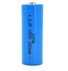 Акумулятор 18500 1000mAh, LiFePO4, TipTop, 3.2V, Blue Vipow (IFR18500-600mAhTT)