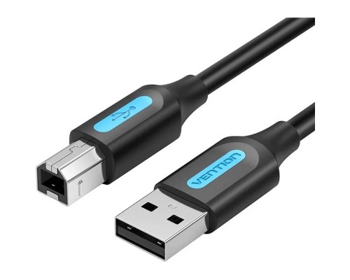 Дата кабель USB 2.0 A Male to B Male Cable 5M Black PVC Type VENTION (COQBJ)