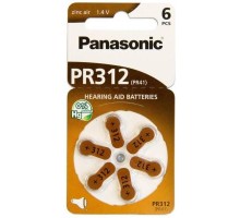 Батарейка Panasonic PR41 / PR312 (1.4V) * 6 (PR-312/6LB) 