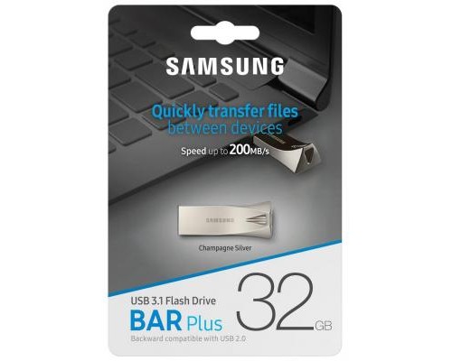 USB флеш накопичувач Samsung 32GB Bar Plus Silver USB 3.1 (MUF-32BE3/APC)