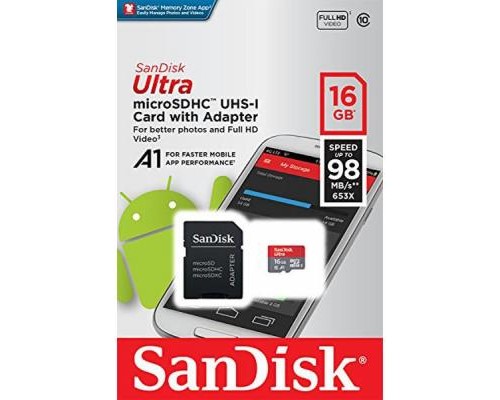Карта пам'яті SanDisk 16GB microSDHC class 10 UHS-I A1 Ultra (SDSQUAR-016G-GN6IA)