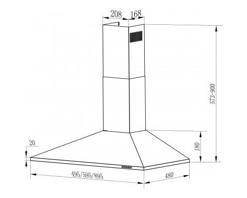 Витяжка кухонна Interline UNNA WH A/60 PB/2/T