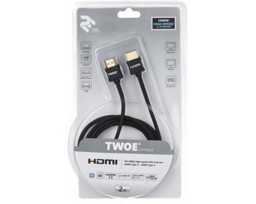 Кабель мультимедійний HDMI to HDMI 2.0m 2E (2EW-1119-2m)