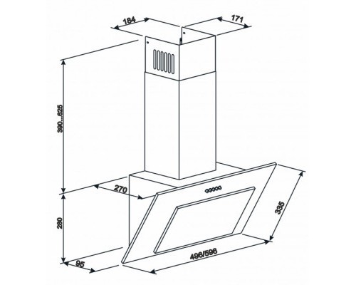 Витяжка кухонна Eleyus VERTICAL 470 60 WH