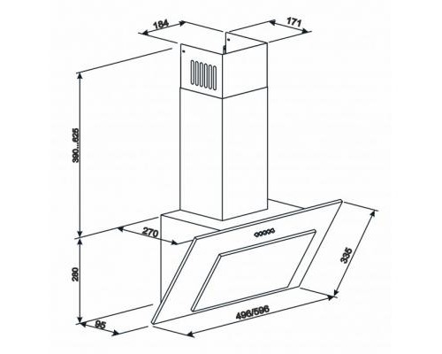 Витяжка кухонна Eleyus VERTICAL 700 60 BL (VERTICAL70060BL)