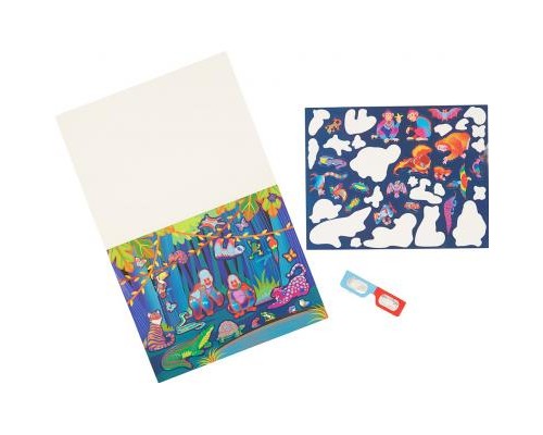 Набір для творчості Melissa&Doug Багаторазові 3D наліпки з окулярами Місця існування тварин (MD9376)