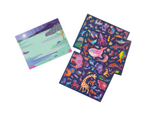 Набір для творчості Melissa&Doug Багаторазові 3D наліпки з окулярами Місця існування тварин (MD9376)