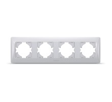 Рамка Videx BINERA срібний шовк 4 поста (VF-BNFR4H-SS)