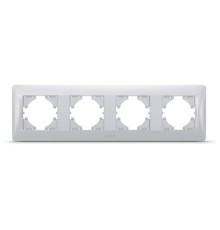 Рамка Videx BINERA срібний шовк 4 поста (VF-BNFR4H-SS)