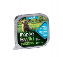 Паштет для котів Monge BWild Grain Free Wet Anchovies Adult Cat 100 г (8009470012874)