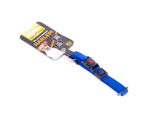 Нашийник для тварин GimDog Harlem нейлон 25-40 см/15 мм синій (8009632058634)