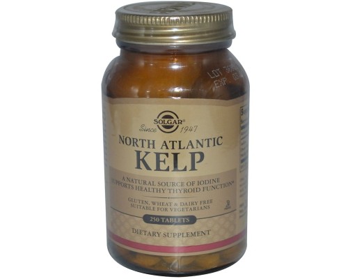 Трави Solgar Ламінарія, Водорості Північноатлантичні, North Atlantic Kelp, (SOL01500)