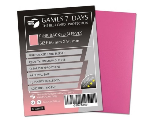 Протектор для карт Games7Days 66 х 91 мм, MTG, 80 шт Pink (PREMIUM) (GSD-PN6691)