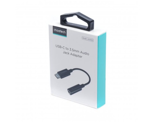 Перехідник USB-C to 3.5m stereo-audio (CDLA) Choetech (AUX003-BK)