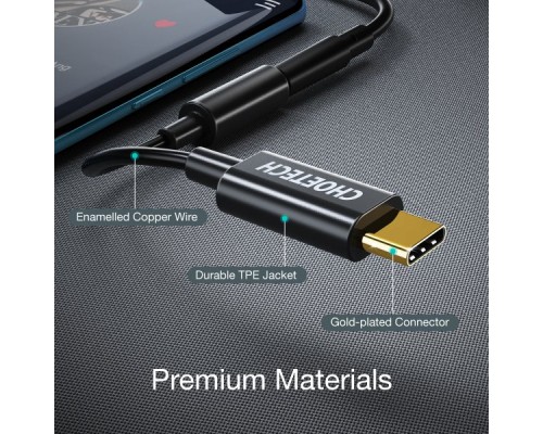 Перехідник USB-C to 3.5m stereo-audio (CDLA) Choetech (AUX003-BK)