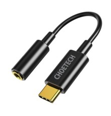 Перехідник USB-C to 3.5m stereo-audio (CDLA) Choetech (AUX003-BK)