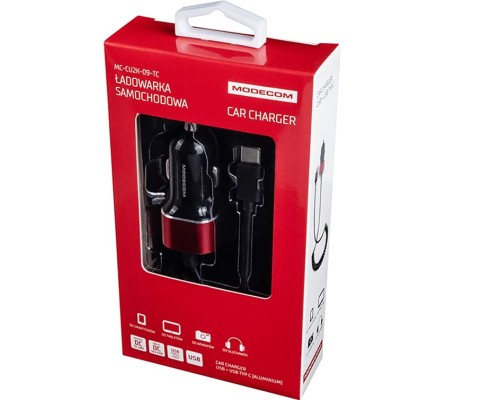 Зарядний пристрій Modecom USB 2.4A + cable Type-C CU2K-09-TC (ZT-MC-CU2K-09-TC)