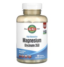 Мінерали KAL Магній Гліцинат високої засвоюваності, 350 мг, High Absorption M (CAL-39022)