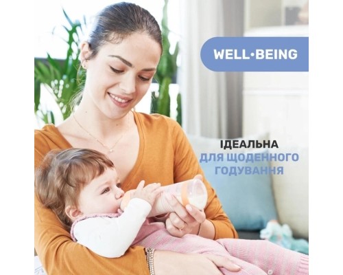 Пляшечка для годування Chicco Well-Being Colors з силіконовою соскою 0м+ 150 мл М'ятна (28611.21)