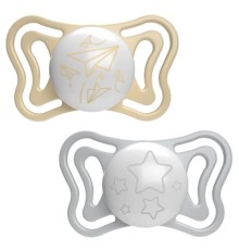 Пустушка Chicco Physio Light силіконова від 6 до 16 місяців люмінесцентна з футляром 2 шт (71038.41)