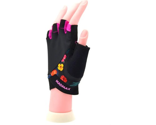 Рукавички для фітнесу MadMax MFG-770 Flower Power Gloves Black/Pink XS (MFG-770_XS)