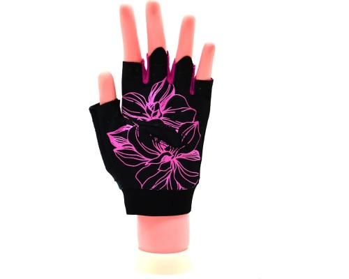 Рукавички для фітнесу MadMax MFG-770 Flower Power Gloves Black/Pink XS (MFG-770_XS)