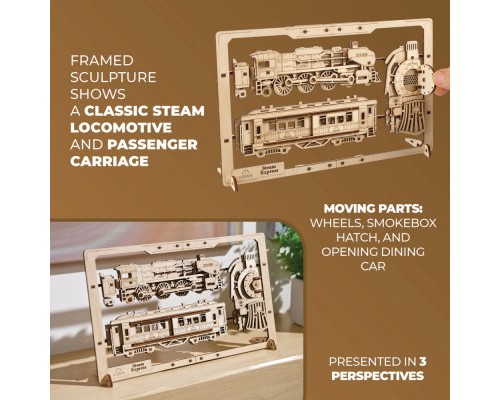 Конструктор Ugears Паротяг 2.5D (6337513)