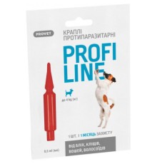 Краплі для тварин ProVET Profiline інсектоакарицид для собак до 4 кг 1/0.5 мл (4823082431090)