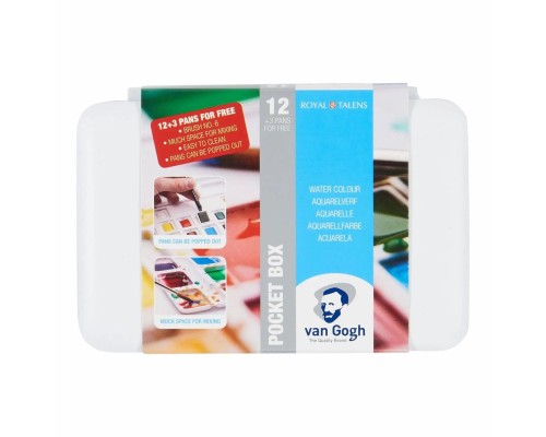 Акварельні фарби Royal Talens Van Gogh 12 + 3 кольори в кюветах + пензлик, пластик (8712079344955) Акварельні фарби Royal Talens Van Gogh 12 + 3 кольори в кюветах + пензлик, пластик (8712079344955)