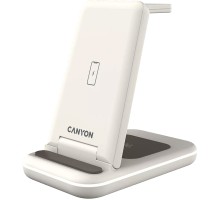 Зарядний пристрій Canyon WS-304 Foldable 3in1 Wireless charger Cosmic Latte (CNS-WCS304CL)