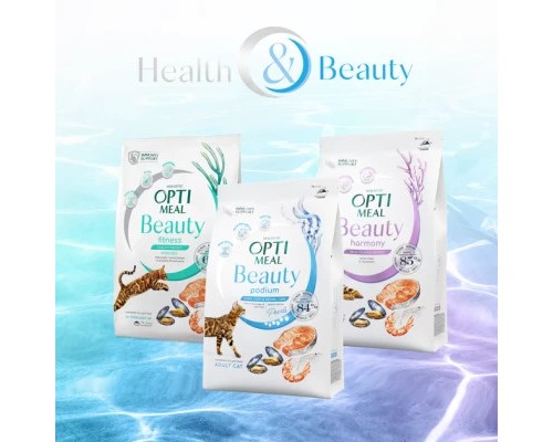 Сухий корм для кішок Optimeal Beauty Fitness для стерилізованих/кастрованих з морепродуктами 1.5 кг (4820215369848)