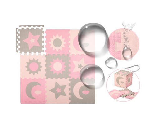 Дитячий килимок MoMi пазл Nebe 90 х 90 cм Pink (AKCE00030)