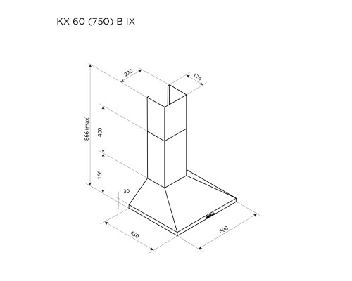 Витяжка кухонна Pyramida KX 60 (750) B WH