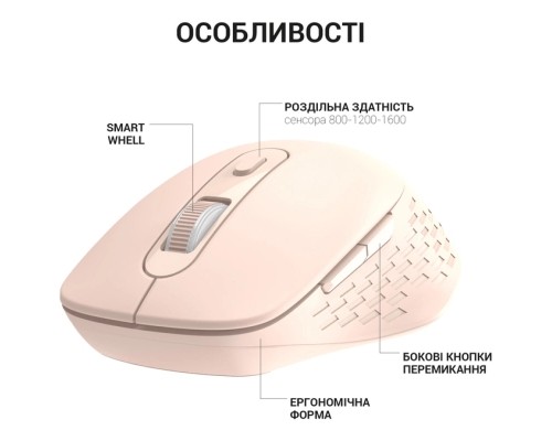 Мишка OfficePro M230P Silent Click Wireless/Bluetooth Pink (M230P)