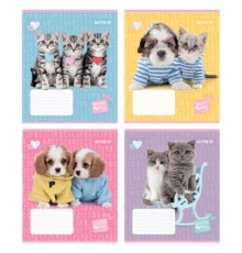 Зошит Kite Studio Pets 12 аркушів, коса лінія (SP24-235)