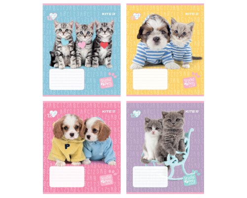 Зошит Kite Studio Pets 12 аркушів, коса лінія (SP24-235)